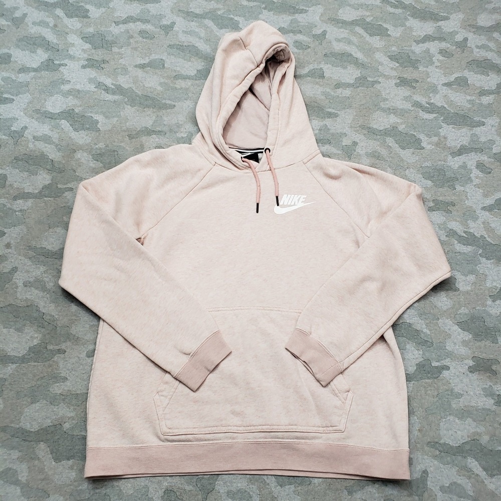 Nike Sweatshirt Womens Medium‎ Pink Pullover Hooded Fleece Outdoors